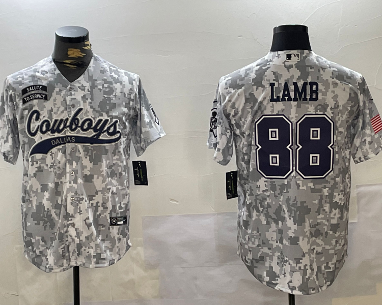 Men's Dallas Cowboys CeeDee Lamb #88 Arctic Camo 2024 Salute to Service Jersey
