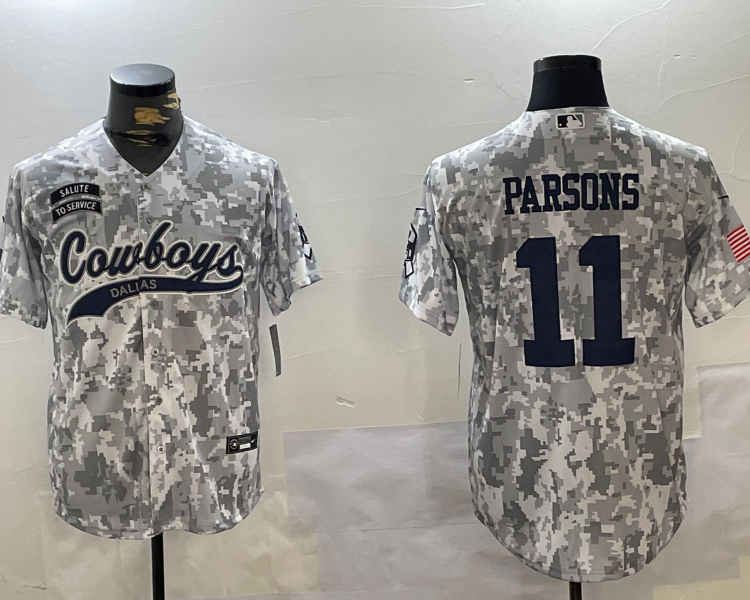 Men's Dallas Cowboys Micah Parsons #11 Arctic Camo 2024 Salute to Service Jersey