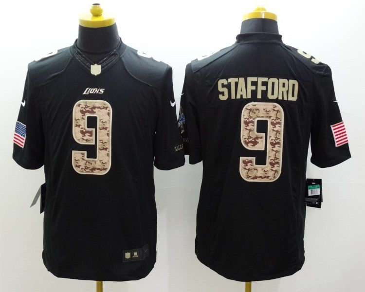 Men's Detroit Lions #9 Matthew Stafford Black Jersey