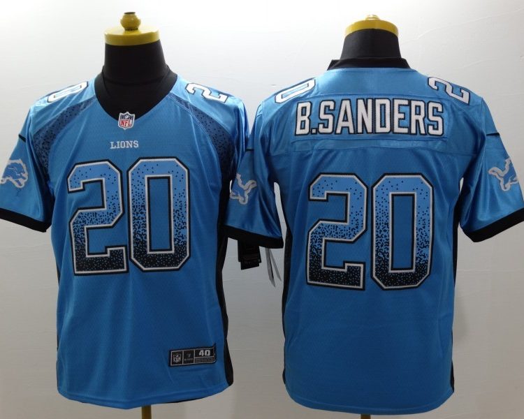 Men's Detroit Lions Barry Sanders #20 Blue Jersey