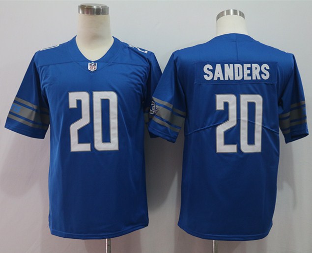 Men's Detroit Lions Barry Sanders #20 Blue Retired Jersey
