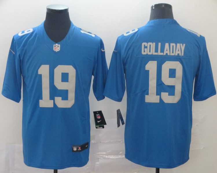 Men's Detroit Lions Kenny Golladay #19 Blue Jersey