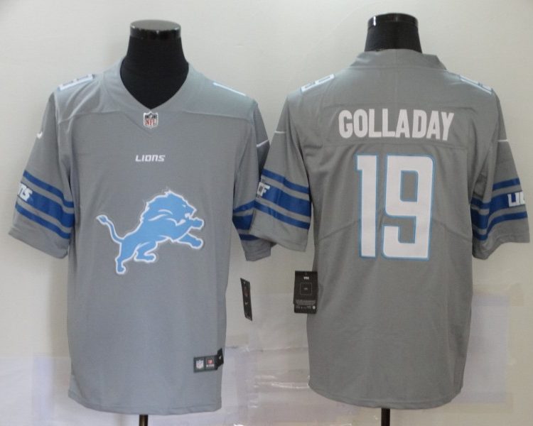 Men's Detroit Lions Kenny Golladay #19 Gray Jersey