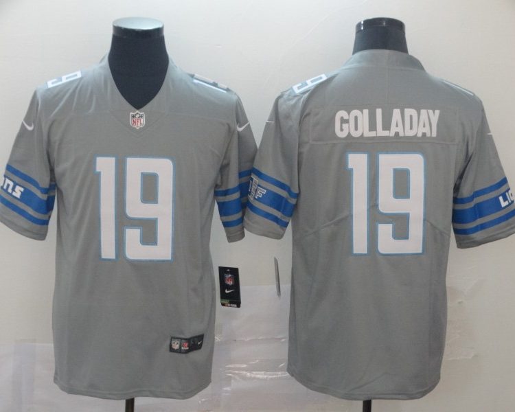 Men's Detroit Lions Kenny Golladay #19 Gray Jersey