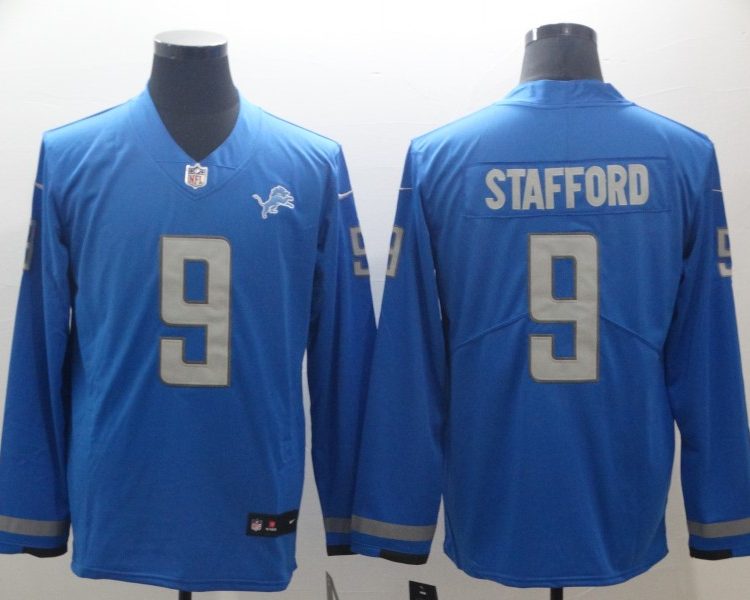 Men's Detroit Lions Matthew Stafford #9 Blue Jersey