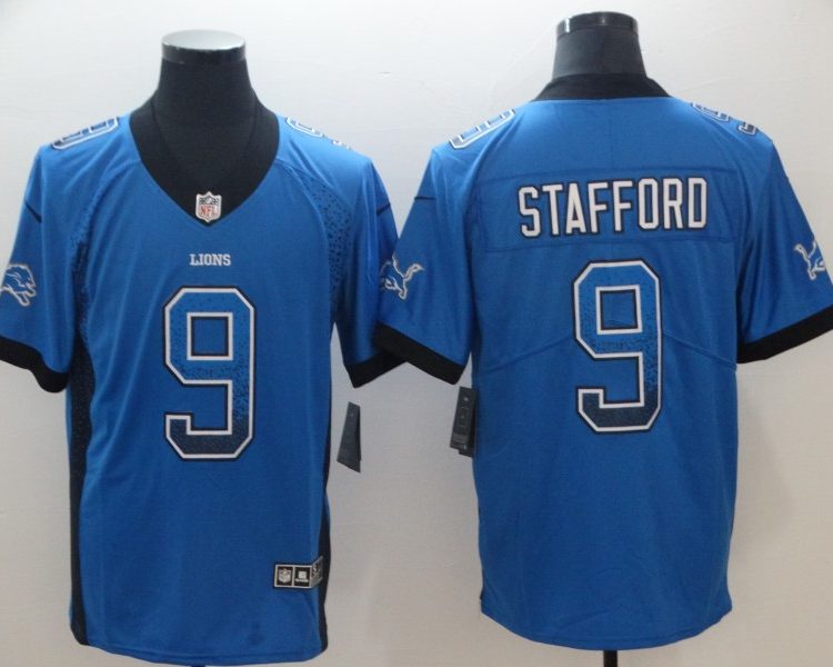 Men's Detroit Lions Matthew Stafford #9 Blue Jersey