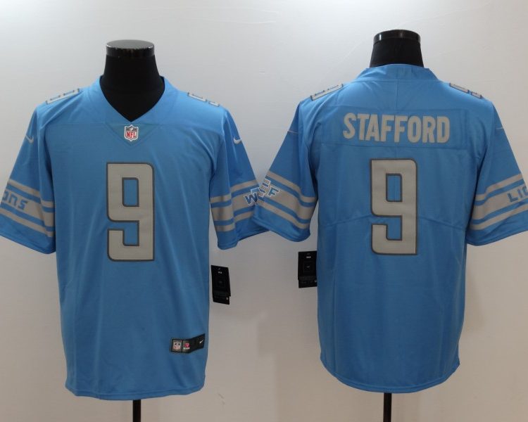 Men's Detroit Lions Matthew Stafford #9 Blue Jersey