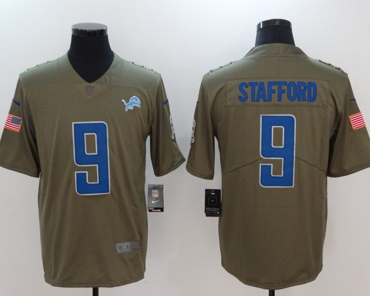 Men's Detroit Lions Matthew Stafford #9 Brown Alternate Jersey