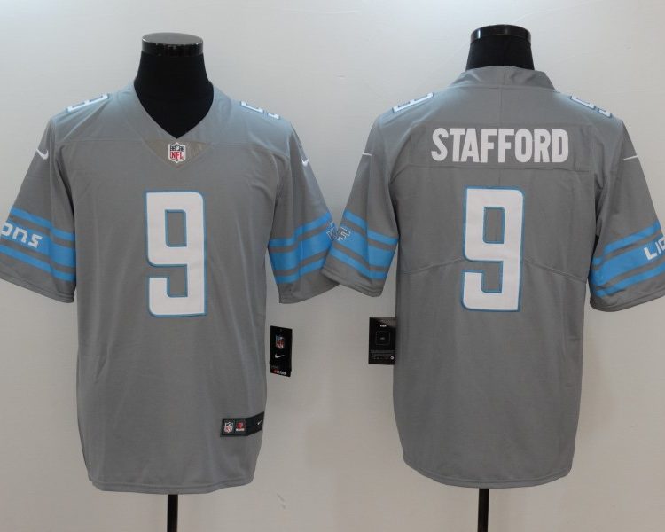Men's Detroit Lions Matthew Stafford #9 Gray Jersey