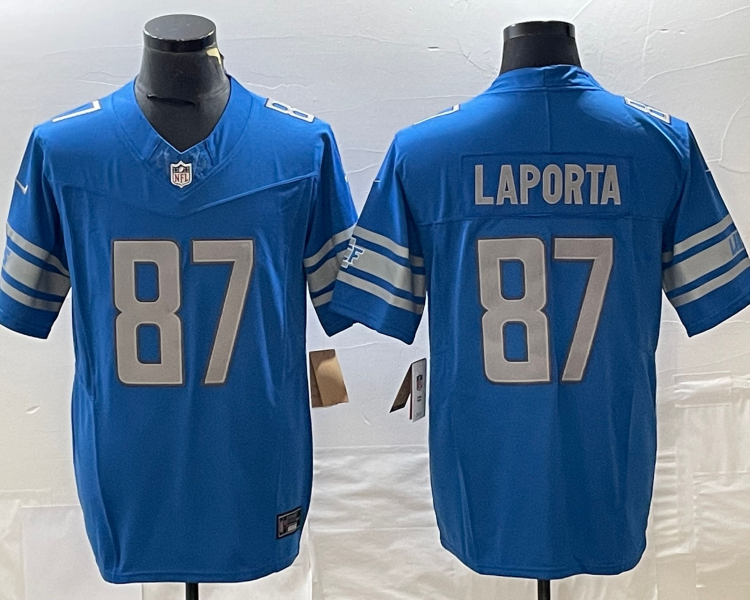 Men's Detroit Lions Sam Laporta #87 Blue Jersey