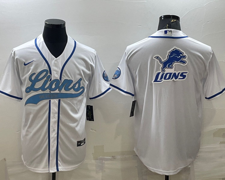 Men's Detroit Lions White Jersey