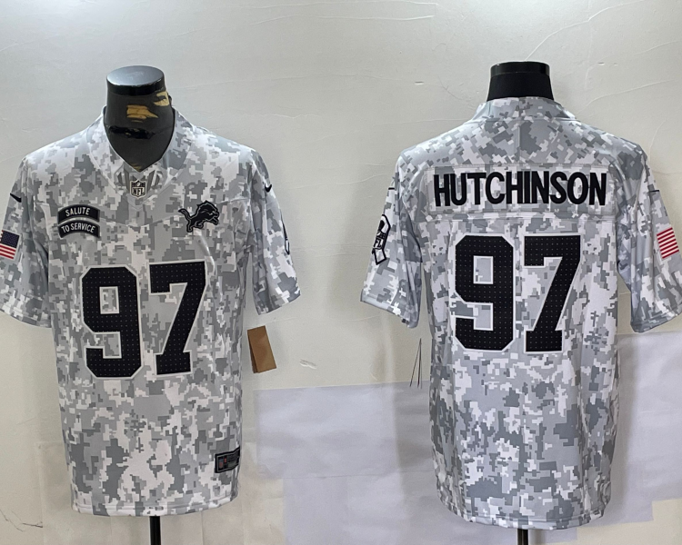 Men's Detroit Lions Aidan Hutchinson #97 Arctic Camo 2024 Salute to Service Limited Jersey