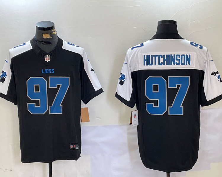 Men's Detroit Lions Aidan Hutchinson #97 Black Jersey