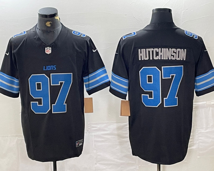 Men's Detroit Lions Aidan Hutchinson #97 Black Vapor F.U.S.E. Limited Jersey