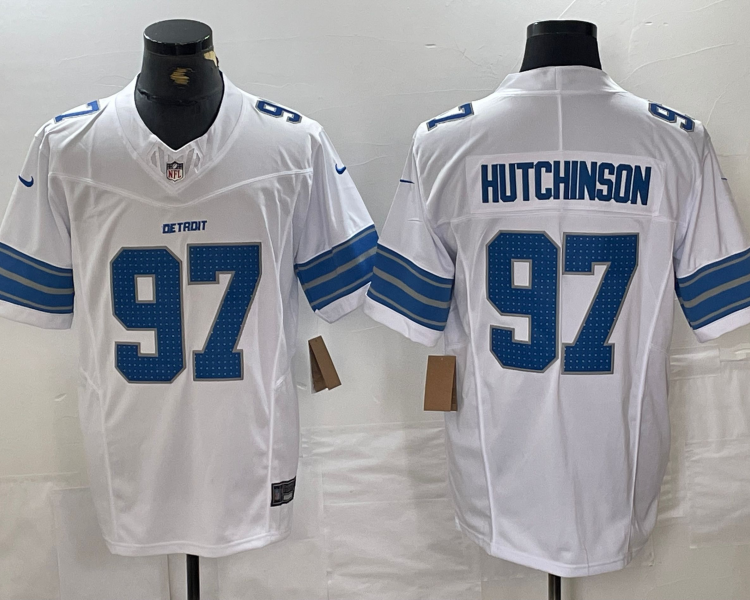 Men's Detroit Lions Aidan Hutchinson #97 White Vapor F.U.S.E. Limited Jersey