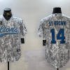 Men's Detroit Lions Amon-Ra St. Brown #14 Arctic Camo 2024 Salute to Service Jersey