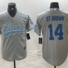Men's Detroit Lions Amon-Ra St. Brown #14 Gray Jersey
