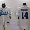 Men's Detroit Lions Amon-Ra St. Brown #14 White Jersey