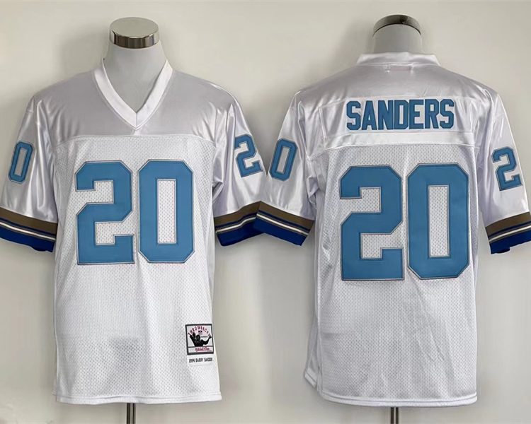 Men's Detroit Lions Barry Sanders Mitchell & Ness White Legacy Jersey