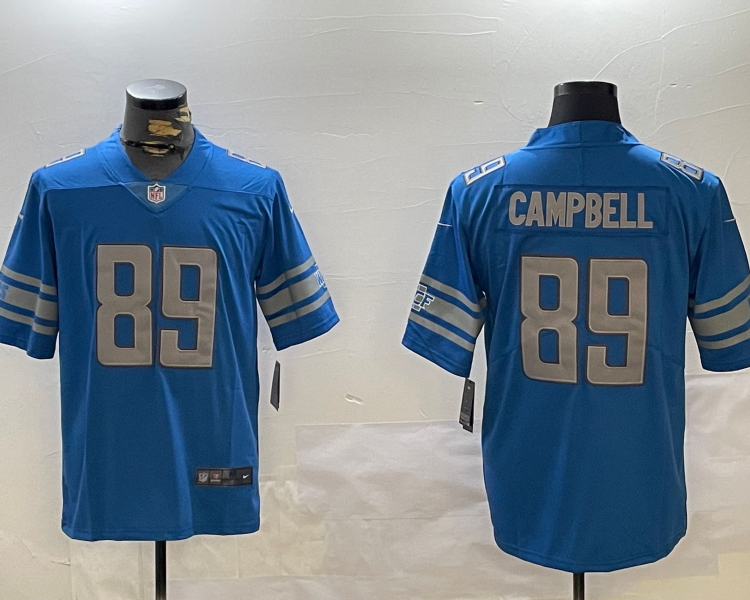 Men's Detroit Lions Dan Campbell #89 Blue Jersey