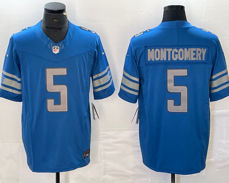 Men's Detroit Lions David Montgomery #5 Blue Jersey