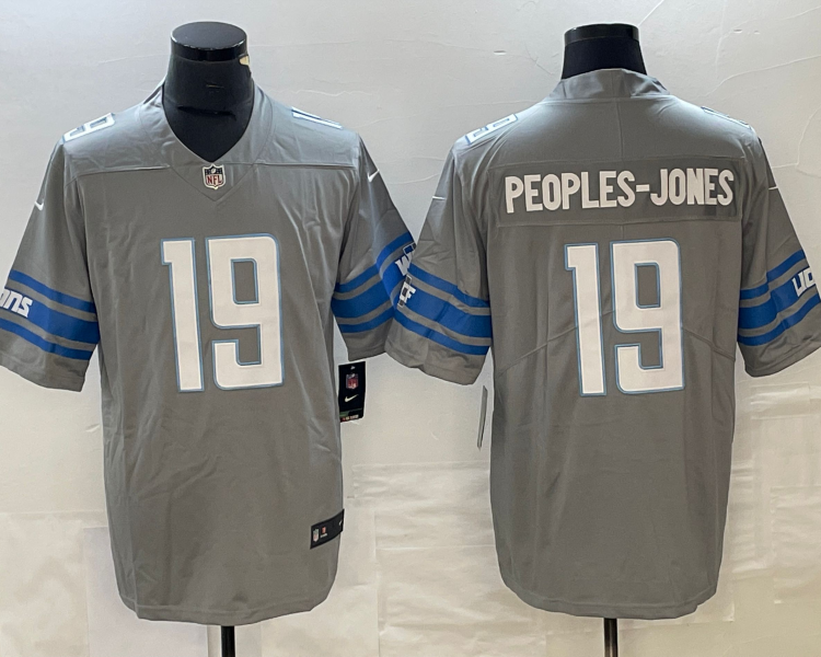 Men's Detroit Lions Donovan Peoples-Jones #19 Gray Jersey