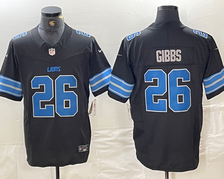 Men's Detroit Lions Jahmyr Gibbs #26 Black Vapor F.U.S.E. Limited Jersey