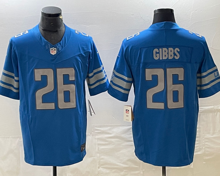 Men's Detroit Lions Jahmyr Gibbs #26 Blue Jersey