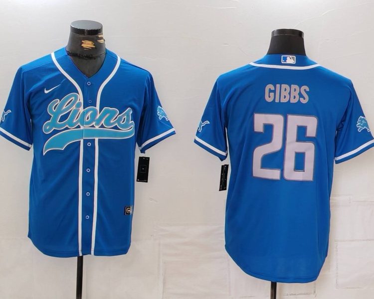Men's Detroit Lions Jahmyr Gibbs #26 Blue Jersey