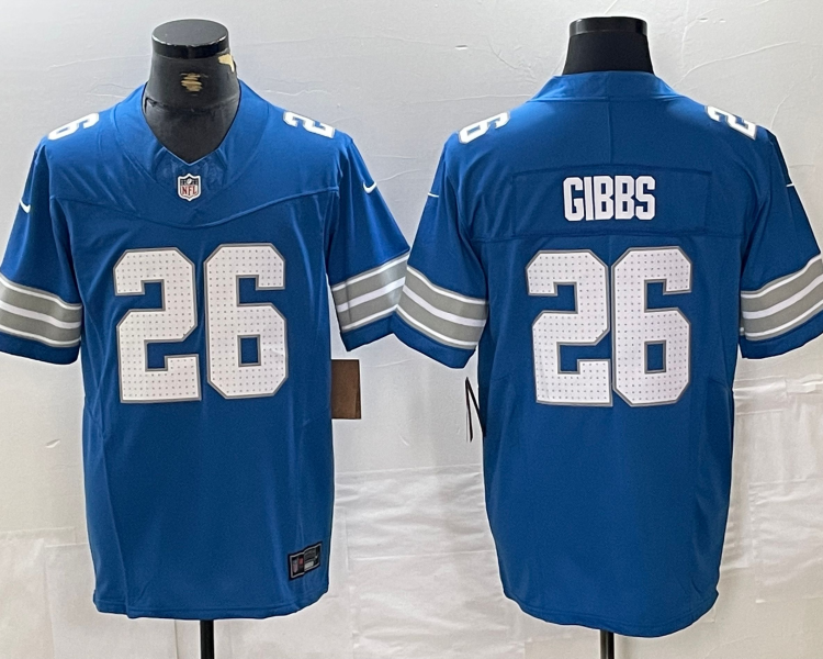 Men's Detroit Lions Jahmyr Gibbs #26 Blue Vapor F.U.S.E. Limited Jersey