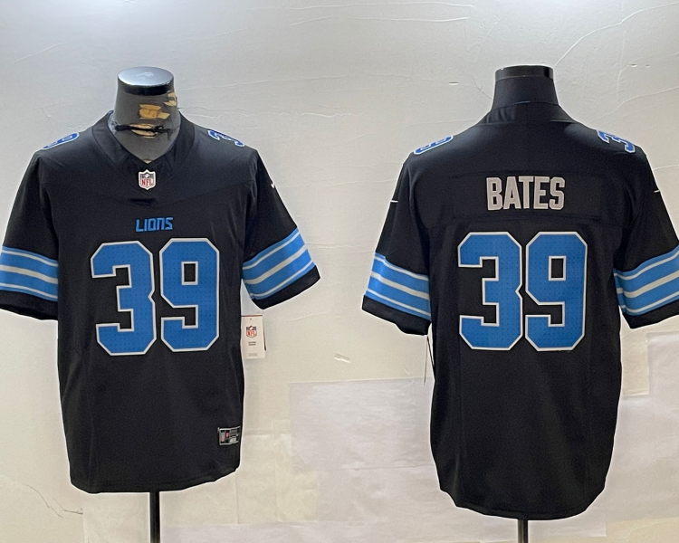 Men's Detroit Lions Jake Bates #39 Black Team Jersey