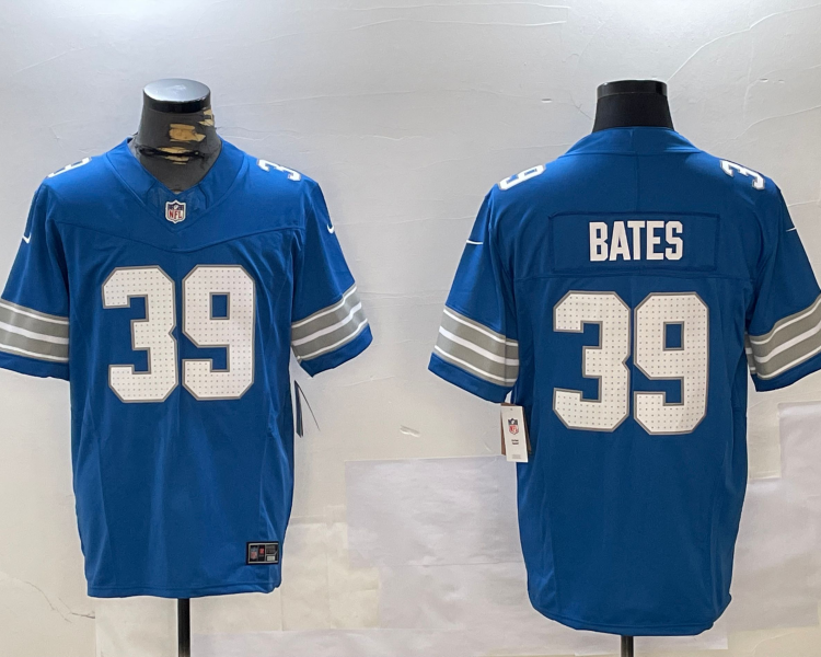 Men's Detroit Lions Jake Bates #39 Blue Team Jersey