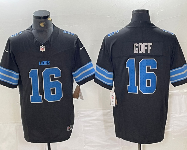 Men's Detroit Lions Jared Goff #16 Black Vapor F.U.S.E. Limited Jersey