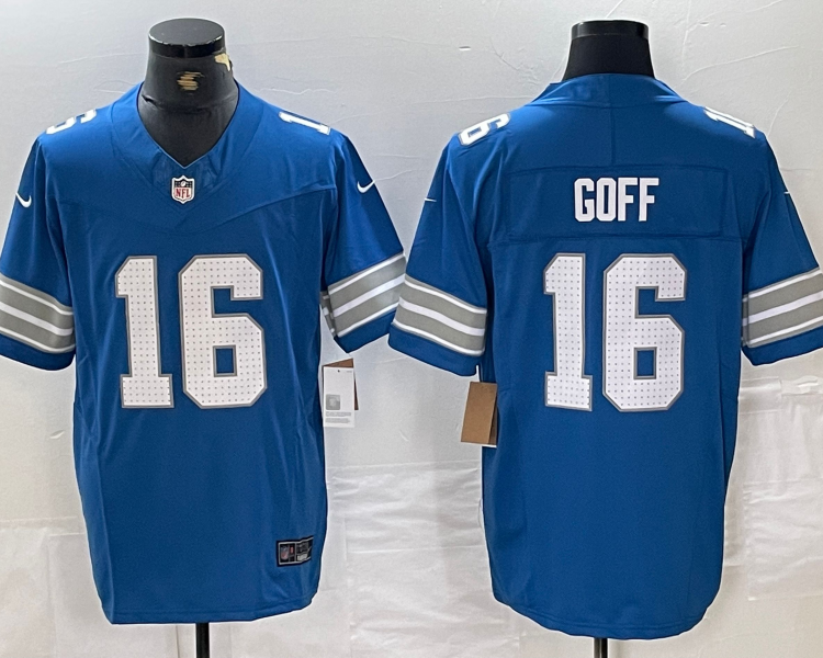 Men's Detroit Lions Jared Goff #16 Blue Vapor F.U.S.E. Limited Jersey
