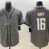 Men's Detroit Lions Jared Goff #16 Gray Jersey Joint Edition