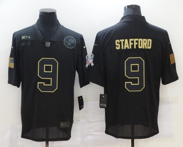 Men's Detroit Lions Matthew Stafford #9 Black Jersey