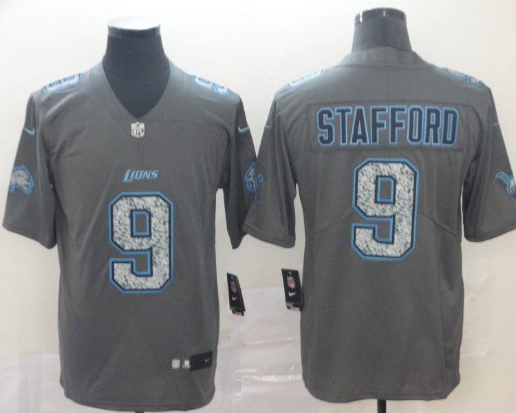 Men's Detroit Lions Matthew Stafford #9 Gray Jersey