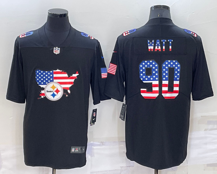 Men's Pittsburgh Steelers #90 T.J. Watt Black Alternate Jersey