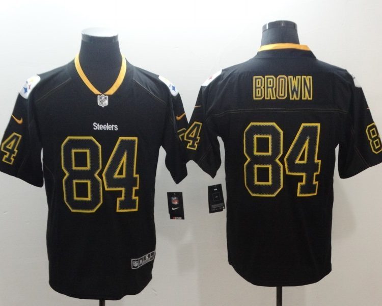 Men's Pittsburgh Steelers Antonio Brown #84 Black Alternate Jersey