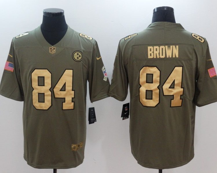 Men's Pittsburgh Steelers Antonio Brown #84 Brown Jersey