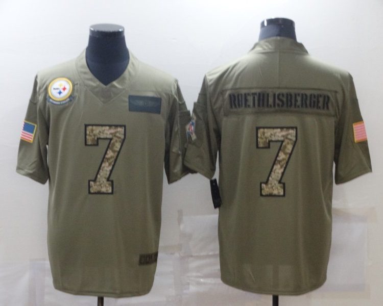 Men's Pittsburgh Steelers Ben Roethlisberger #7 Brown Authentic Jersey