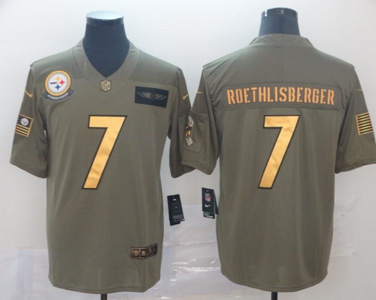 Men's Pittsburgh Steelers Ben Roethlisberger #7 Brown Jersey