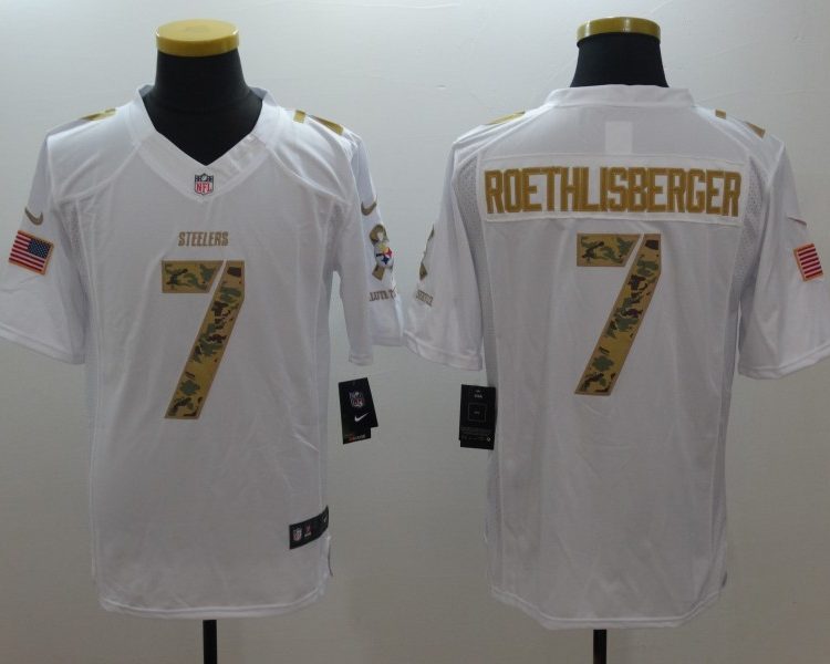 Men's Pittsburgh Steelers Ben Roethlisberger #7 White Jersey