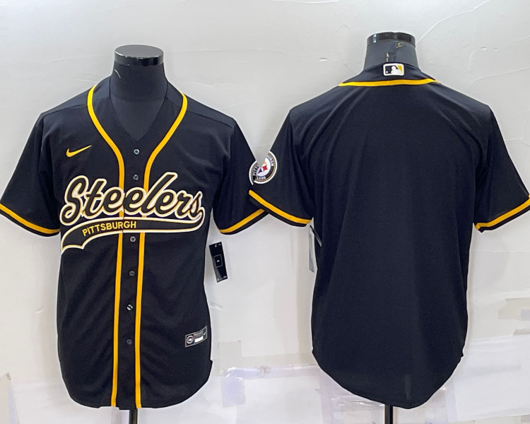 Men's Pittsburgh Steelers Black Blank Jersey