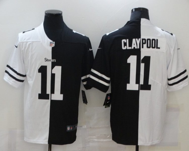 Men's Pittsburgh Steelers Chase Claypool #11 Black/White Jersey