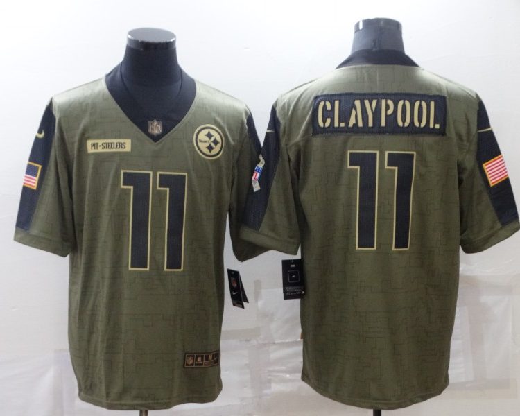 Men's Pittsburgh Steelers Chase Claypool #11 Brown Jersey