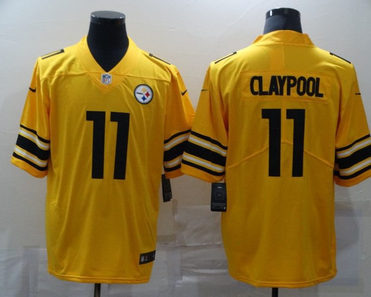 Men's Pittsburgh Steelers Chase Claypool #11 Gold Inverted Team Jersey