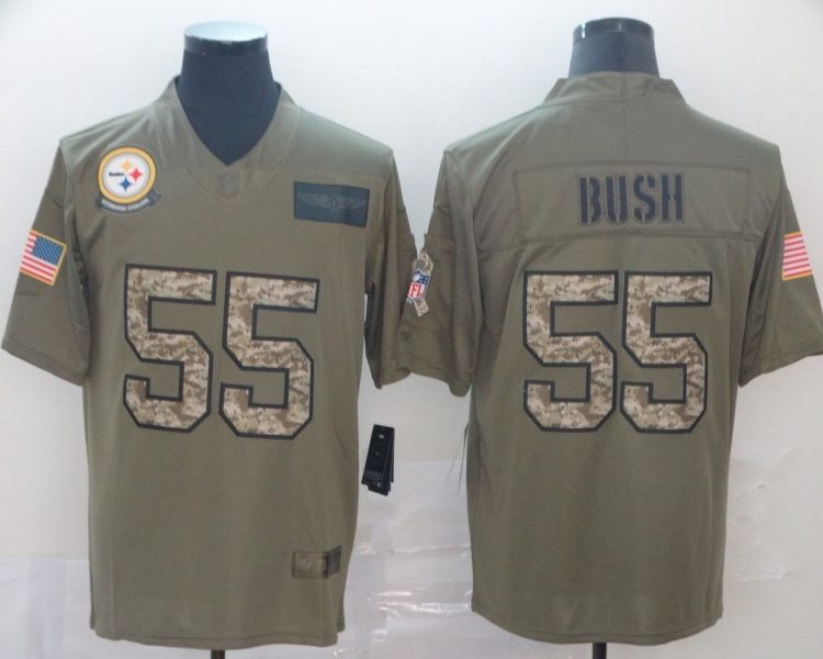Men's Pittsburgh Steelers Devon Bush Jr. #55 Brown Jersey