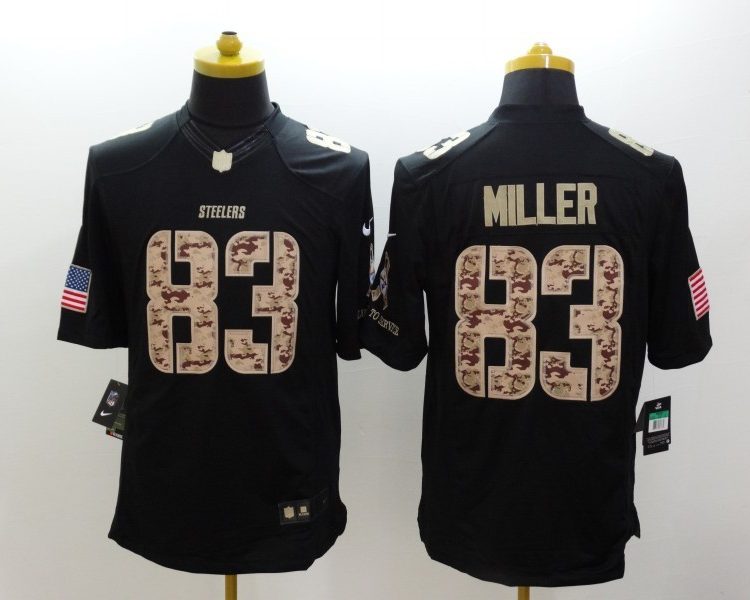 Men's Pittsburgh Steelers Heath Miller #83 Black Jersey