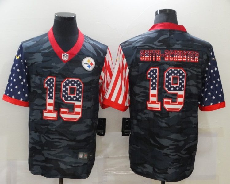 Men's Pittsburgh Steelers JuJu Smith-Schuster #19 Gray Camouflage Jersey